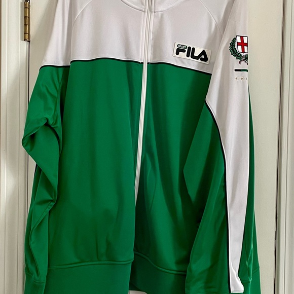 NWOT FILA Green and White ITALIA Zip Up Sweatshirt Jacket Men’s Size 2XL - Picture 5 of 11